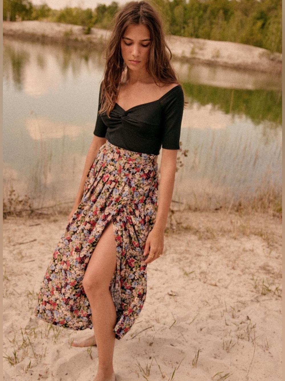 Sézane Alicia Skirt in Fall is Blooming FR 34 / US 2